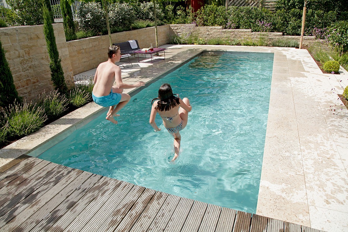 bio pool with Mediterranean flair