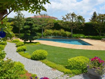 bio pool in turkey in exquisite garden