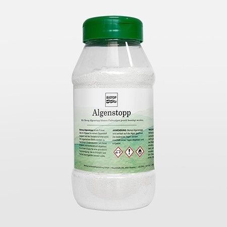 De Biotop Algenstop is een effectief middel voor de bestrijding van algen in vijvers en zwemvijvers