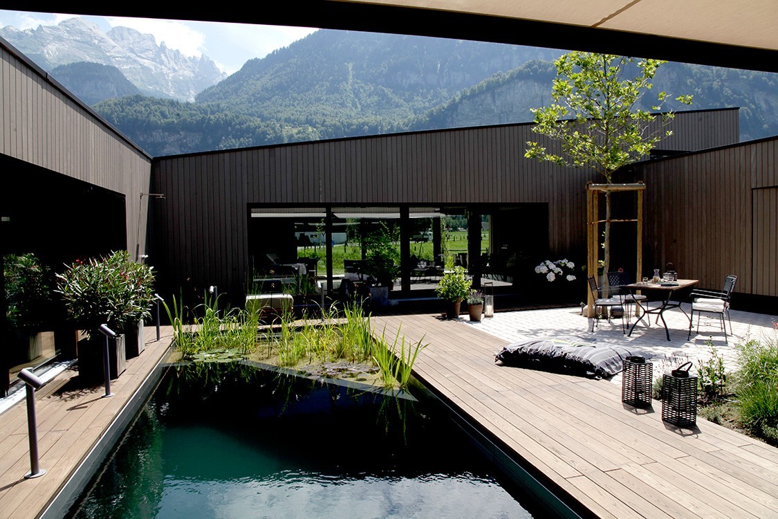 twenty square meter natural pool in switzerland