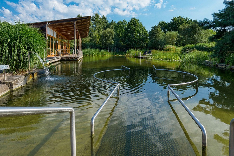 natural pool in germany with sauna